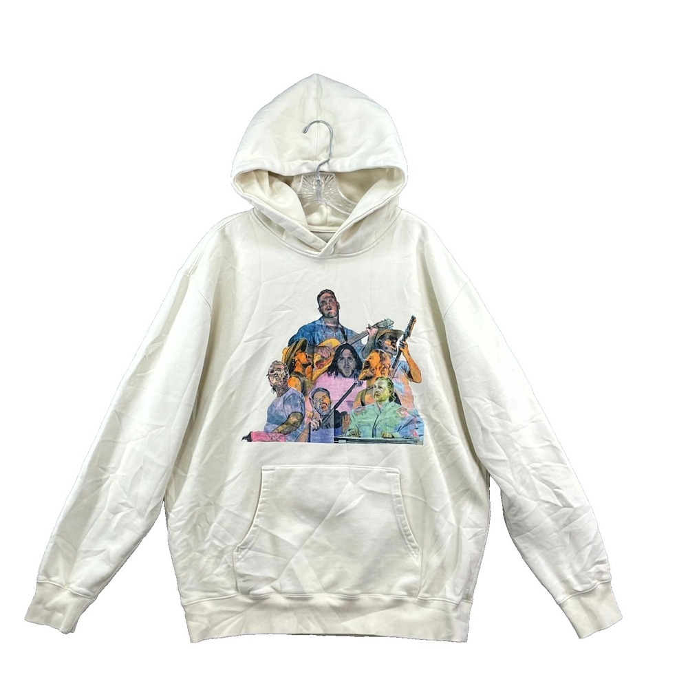 Zach Bryan Quittin' Time Tour Hoodie Mens Large Cream 2024‎ Band Concert Music